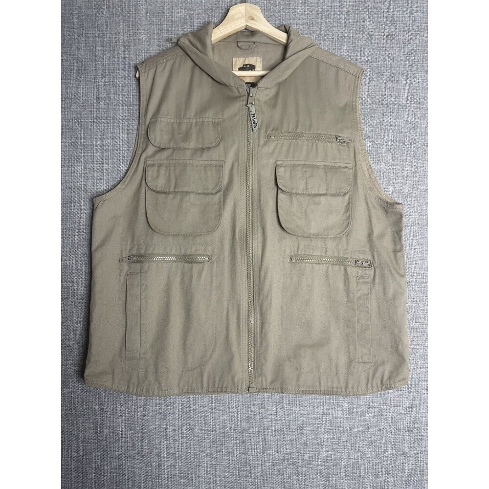 HUMVEE Vest Mens Large Khaki Back Pocket Hunting Photography Fishing Cargo Tan - Picture 11 of 11